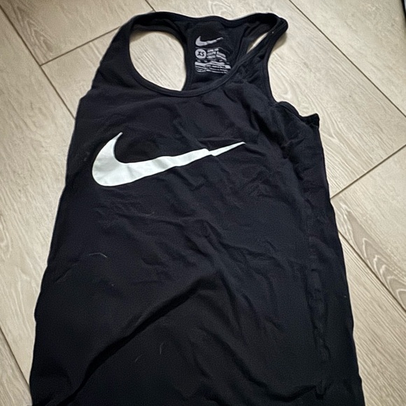 Nike Tops - Nike Black Sleeveless Top with White Logo
